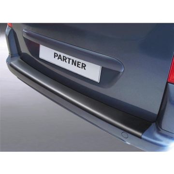 RGM ABS Achterbumper beschermlijst passend voor Peugeot Partner 2008- (voor gespoten bumpers) Zwart