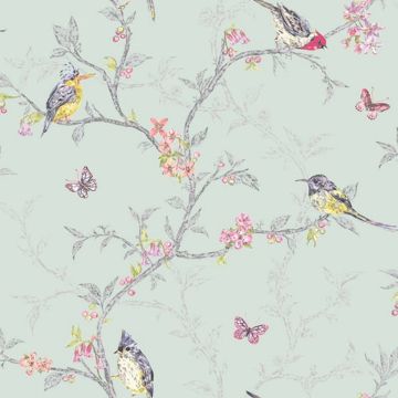 DUTCH-WALLCOVERINGS-Behang-Phoebe-mintkleurig