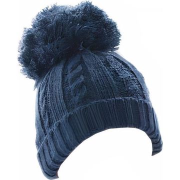 Soft Touch Babymuts Pompom Junior Acryl Navy Mt 1-2 Jaar