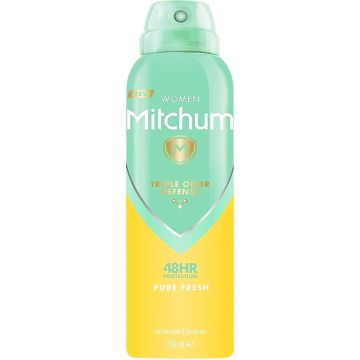 Mitchum - Triple Odor Defense 48HR Protection - Aerosol Deodorant &amp; Anti-Perspirant - Pure Fresh - 200 ml