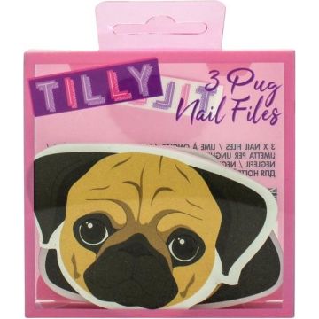 Tilly &amp; Friends Pug Nail Files Gift Set 3 x Nail Files