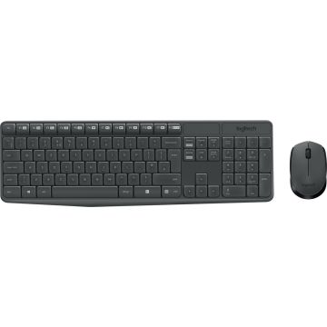 Logitech MK235 - Draadloos Toetsenbord en Muis - QWERTY - Donkergrijs