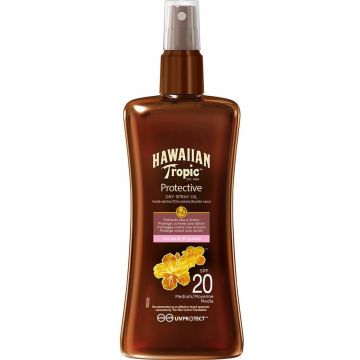 Hawaiian Tropic Protective Dry Spray Oil - SPF20 - 200ml - 1 stuk