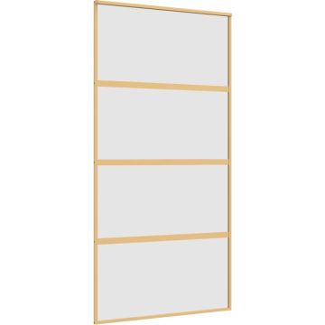 vidaXL-Schuifdeur-102,5x205-cm-mat-ESG-glas-en-aluminium-goudkleurig