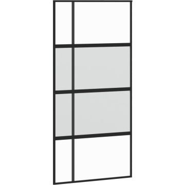 vidaXL-Schuifdeur-102,5x205-cm-gehard-glas-en-aluminium-zwart