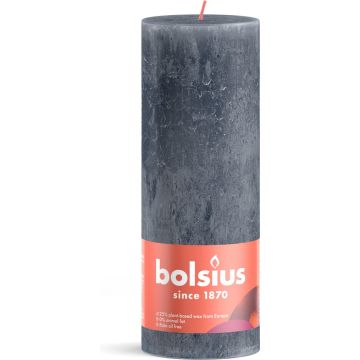 Bolsius Rustiek Stompkaars Shine 19 cm / Ø7 cm Slate Blue