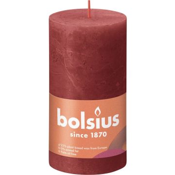 Bolsius Stompkaars Delicate Red Ø68 mm - Hoogte 13 cm - Rood - 60 Branduren