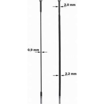 Sapim spaak 14-252 CX-Ray plat recht zilver met nippel (20st)