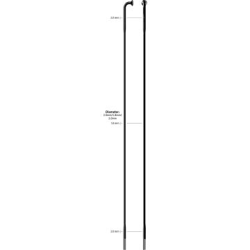 Sapim spaak 14-236L Race RVS zwart zonder nippel (100st)