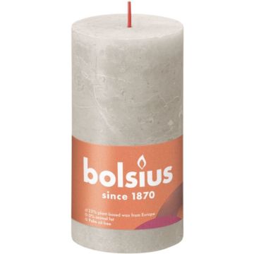 Bolsius Stompkaars Sandy Grey Ø68 mm - Hoogte 13 cm - Zandgrijs - 60 branduren