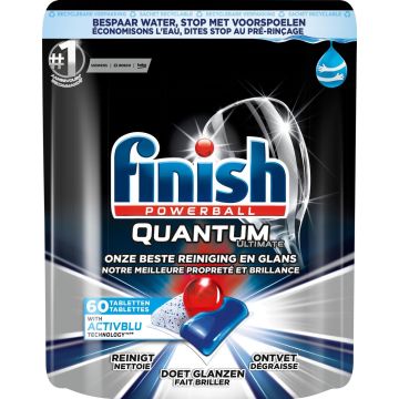 Finish Quantum Ultimate Active Blue Regular Vaatwastabletten - 60 Tabs