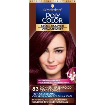 Poly Color Creme Haarverf 83 - Donker Kersenrood - 1 stuk