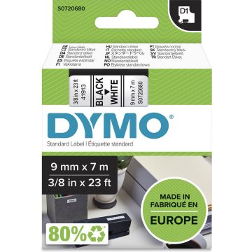 DYMO originele D1 labels | Zwarte Tekst op Wit Label | 9 mm x 7 m | Zelfklevende etiketten voor de LabelManager labelprinter | gemaakt in Europa