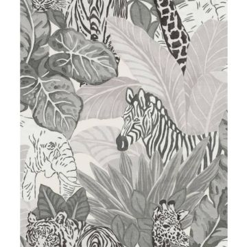 Jungle Behang - Kinderbehang - Vliesbehang - Dieren - Kinderkamer - Wandbekleding - Good Vibes - 0,53 x 10,05 M.