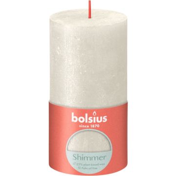 Bolsius Stompkaars Shimmer Ivoor - 13 cm / Ø7 cm