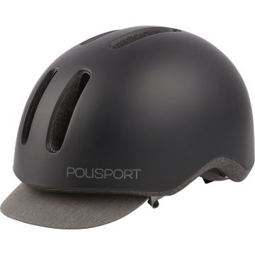 Polisport Commuter fietshelm - Maat L (58-61cm) - Mat Zwart/grijs