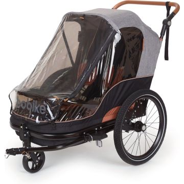 Bobike 2-in-1 fietskar en wandelwagen - zwart/bruin