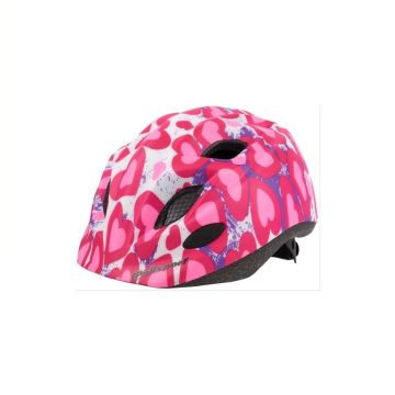 Polisport Junior premium fietshelm s 52-56cm glitter hearts roze