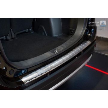 Avisa RVS Achterbumperprotector passend voor Mitsubishi Outlander III Facelift 2015- 'Ribs' (met PDC uitsparing)