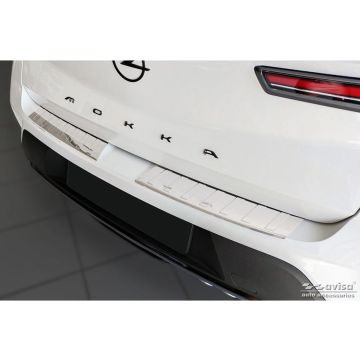 RVS Achterbumperprotector passend voor Opel Mokka 2020- 'Ribs' (2-delig)