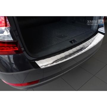 Avisa RVS Achterbumperprotector passend voor Skoda Octavia III Kombi Facelift 2017- 'Ribs'