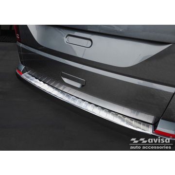 RVS Achterbumperprotector passend voor Volkswagen Caravelle T6 2015- &amp; FL 2019- (met achterklep) 'Ribs'