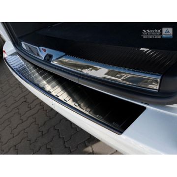 Avisa Zwart RVS Achterbumperprotector passend voor Volkswagen Transporter T6 2015- (met achterklep) 'Ribs'