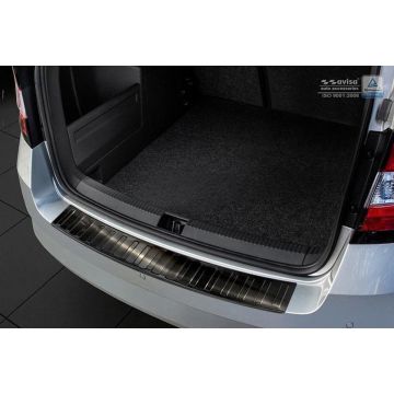 Avisa Zwart RVS Achterbumperprotector passend voor Skoda Fabia III Combi 2015- 'Ribs'