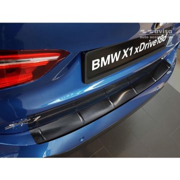 Avisa Zwart RVS Achterbumperprotector passend voor BMW X1 II F48 M-Pakket 2015- 'Ribs'