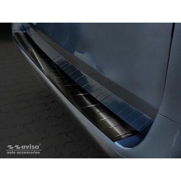 Avisa Zwart RVS Achterbumperprotector passend voor Mercedes Vito / V-Klasse 2014- 'Ribs' (Lange versie)