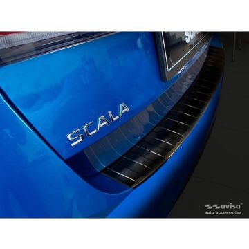 Avisa Zwart RVS Achterbumperprotector passend voor Skoda Scala 2019- 'Ribs'