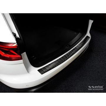 Avisa Zwart RVS Achterbumperprotector passend voor Volkswagen Touareg III (CR7) 2018- 'Ribs'