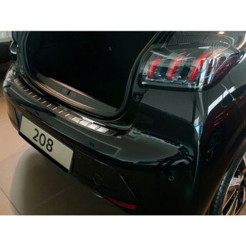 Zwart RVS Achterbumperprotector passend voor Peugeot 208 II HB 5-deurs 2019- 'Ribs'