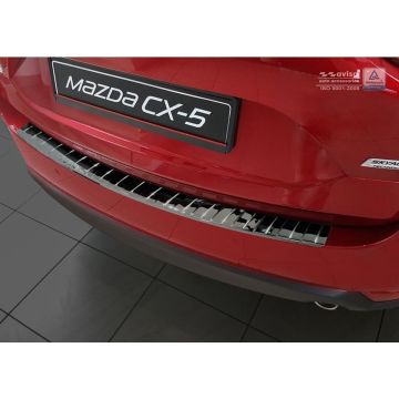 Avisa Zwart-Chroom RVS Achterbumperprotector passend voor Mazda CX-5 II 2017- 'Ribs'