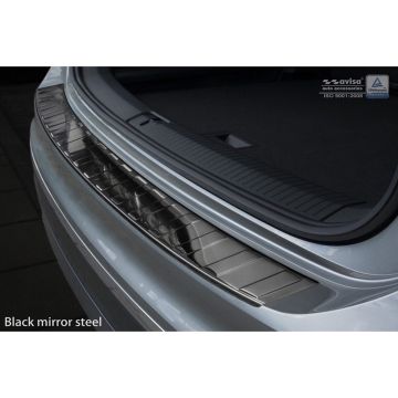 Avisa Zwart-Chroom RVS Achterbumperprotector passend voor Volkswagen Tiguan II incl. Allspace 2016- 'Ribs'