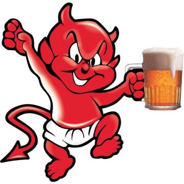 Avisa Aufkleber Devil with Beer - 10,5x10,5cm