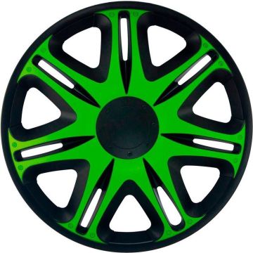 J-Tec Wieldoppen 13 inch Nascar zwart/groen