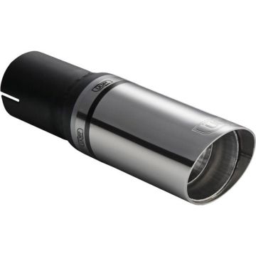 Ulter Sport Uitlaatsierstuk - Rond Ø60mm Schuin - Lengte 140mm - Montage -&gt;50mm - RVS