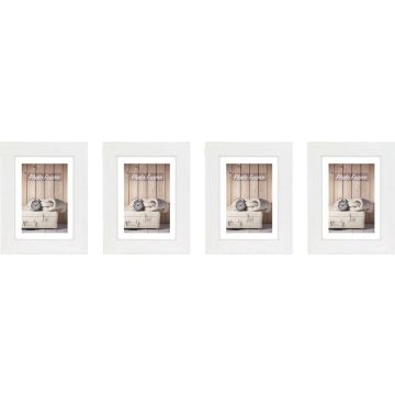 Zep fotolijst - Nelson 3 - Wit - 10x15 cm - Hout - 4 stuks