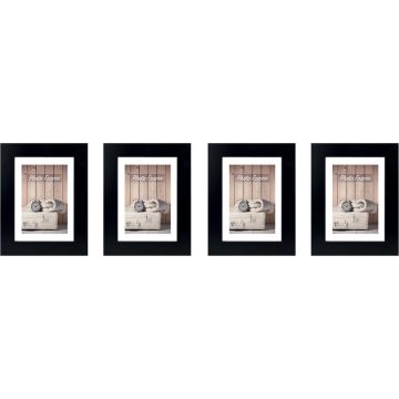 Zep fotolijst - Nelson 1 - Zwart - 10x15 cm - Hout - 4 stuks