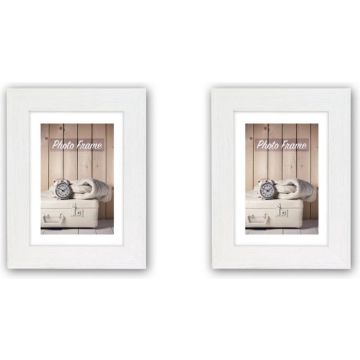 Zep fotolijst - Nelson 3 - Wit - 10x15 cm - Hout - 2 stuks