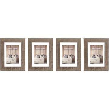 Zep fotolijst - Nelson 5 - Bruin - 10x15 cm - Hout - 4 stuks