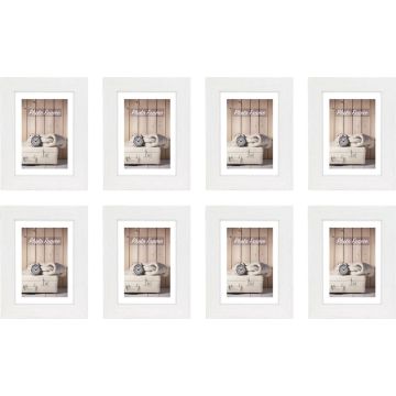 Zep fotolijst - Nelson 3 - Wit - 10x15 cm - Hout - 8 stuks