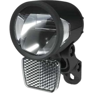 Koplamp Herrmans H-Black MR8 dynamo - aan/uit functie -met houder - 180 lumen