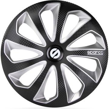 Sparco Wieldoppen Sicilia 13 Inch Abs Zwart/zilver Set Van 4