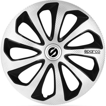 Sparco Wieldoppen Sicilia 14 Inch Abs Zilver/zwart Set Van 4