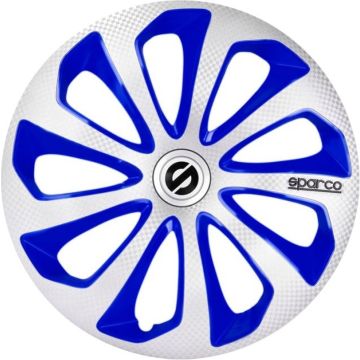 Sparco Wieldoppen Sicilia 14 Inch Abs Zilver/blauw Set Van 4