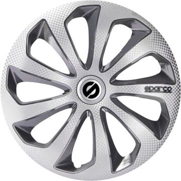 Sparco Wieldoppen Sicilia 14 Inch Abs Zilver/grijs Set Van 4