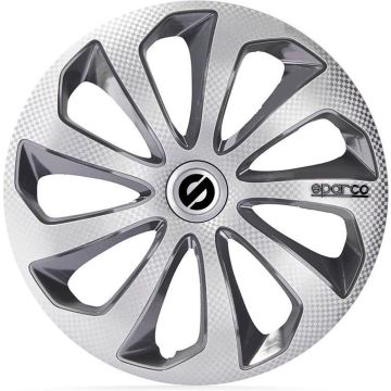 Sparco Wieldoppen Sicilia 16 Inch Abs Zilver/grijs Set Van 4