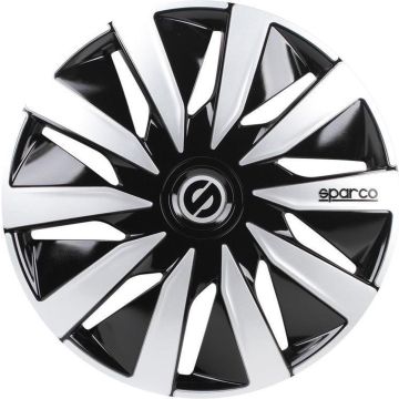 Sparco Wieldoppen Lazio 13 Inch Abs Zwart/zilver Set Van 4